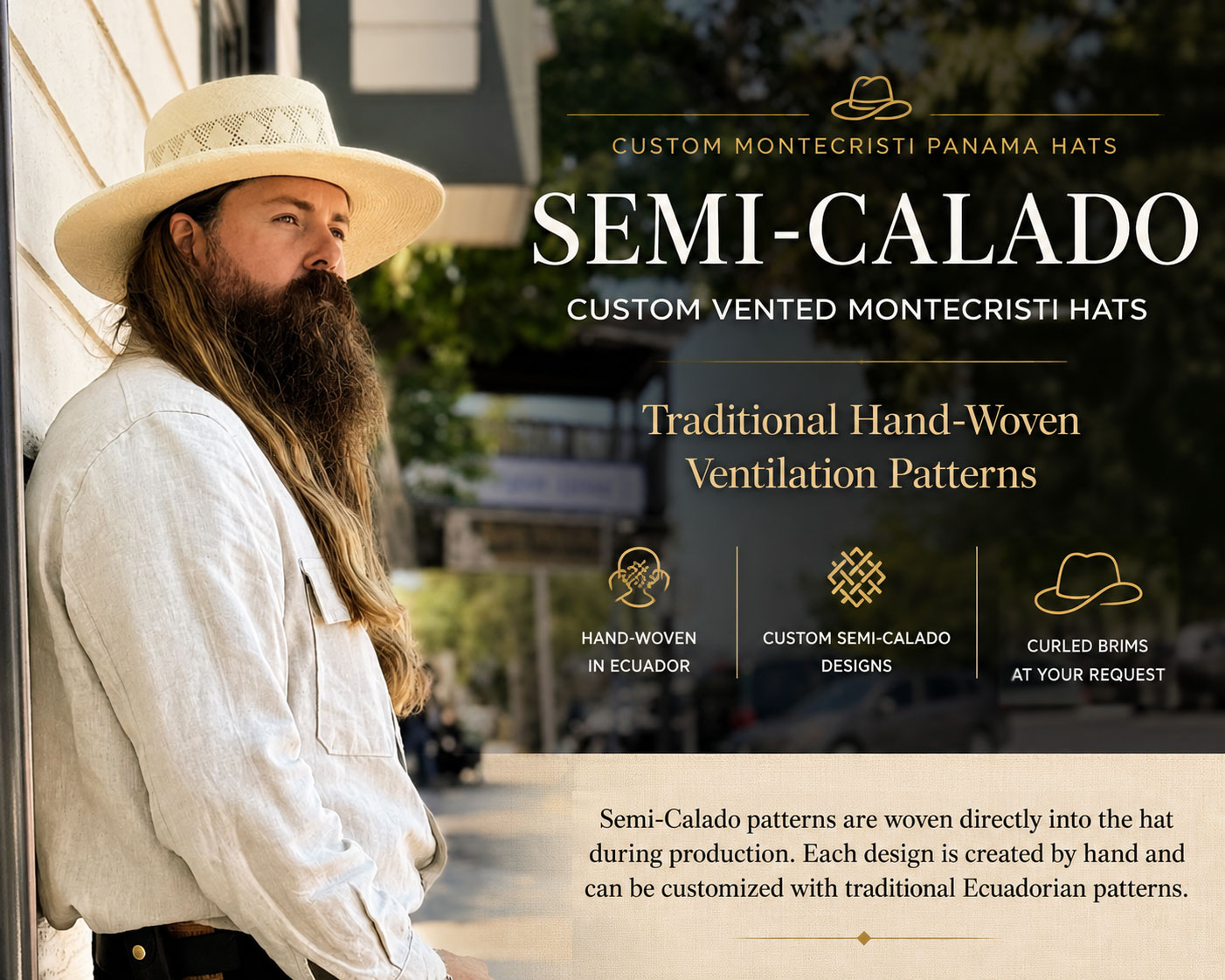 Vented style Panama hat example 7