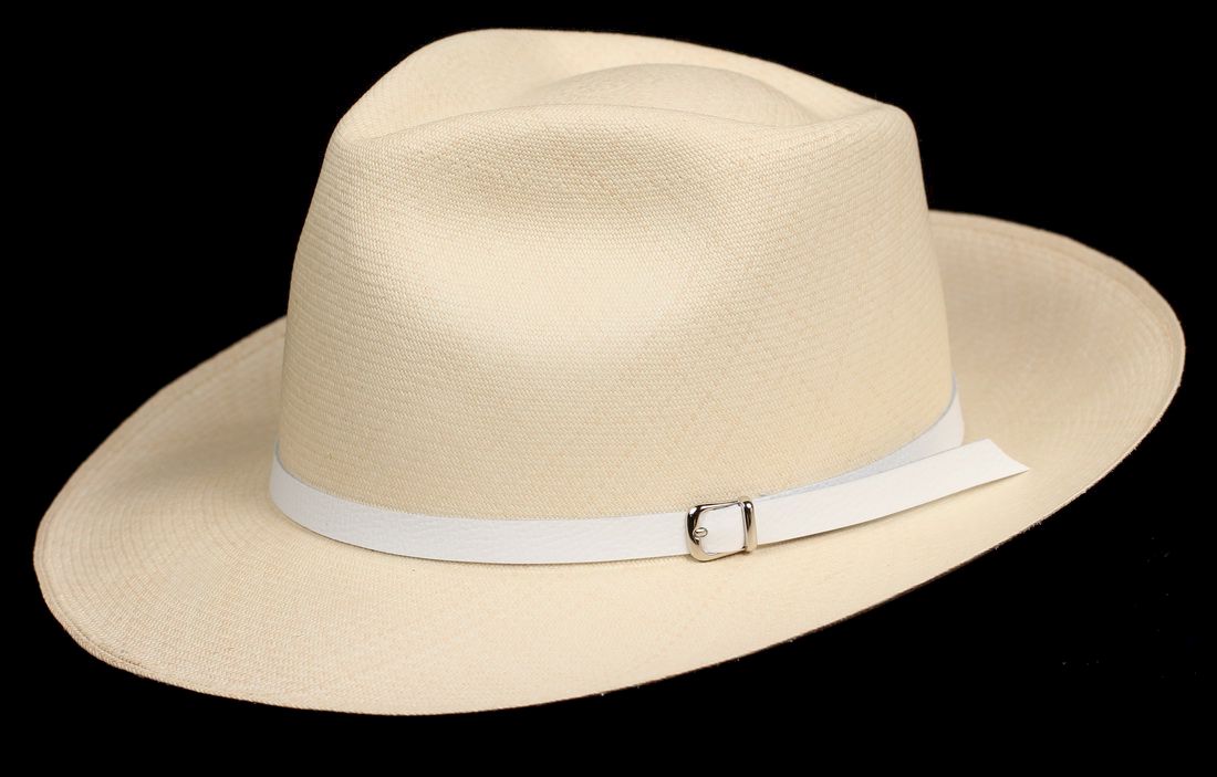 White half inch Leather hat band
