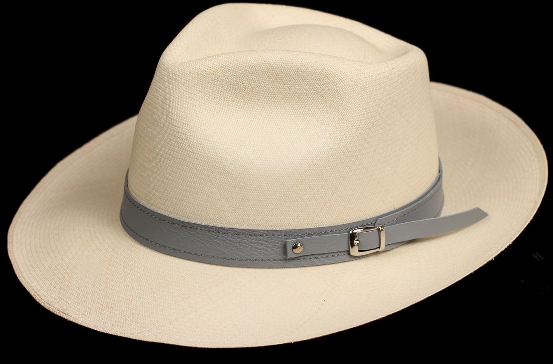 Grey 1 inch Leather hat band