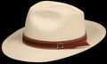 Brown on Tan 1 inch Leather hat band