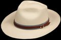Brown on Grey 1 inch Leather hat band